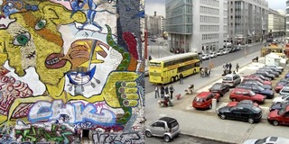 Yellow Face Graffiti - Checkpoint Charlie Car Park,