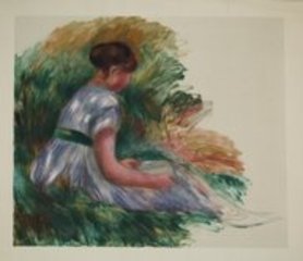 Jeune Femme Assisse dans l’Herbe,Pierre Auguste Renoir