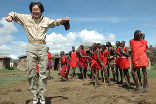 Artist Xu Bing during his residency in Mount Kenya National Park,Xu Bing