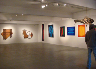 View of Kohl and Davis\' works on display,